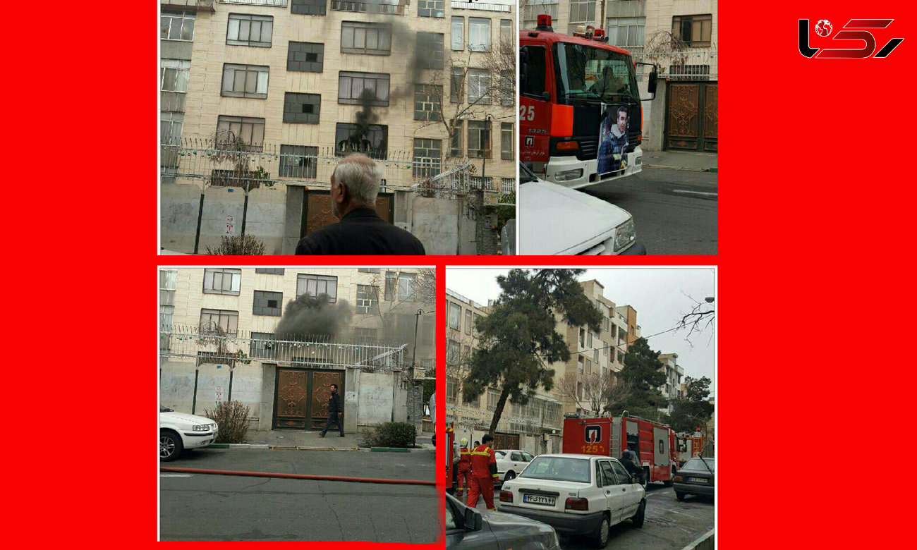 آتش سوزی در خانه ای در خیابان باباطاهر تهران / نجات زن سالخورده از آتش + تصاویر