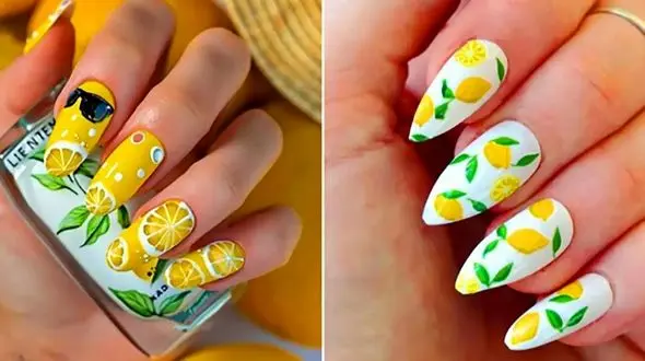 ناخن‌ هایی با طرح لیمو؛ استایلی متفاوت برای دوستداران انرژی مثبت