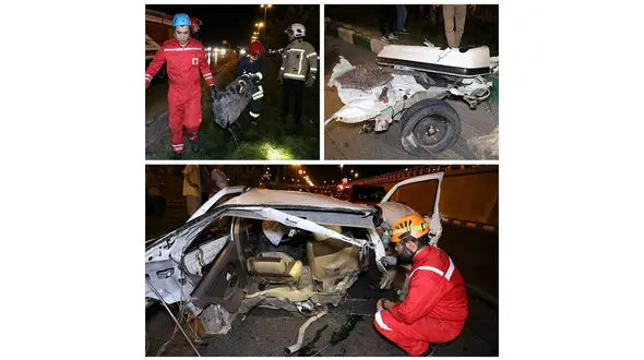 نجات معجزه‌آسای 4 سرنشین پژو / آنها در کاروان عروس تهرانی بودند+ عکس