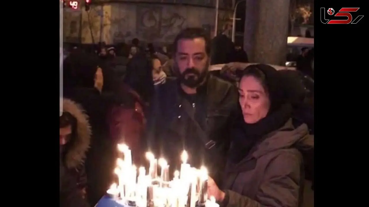 عکس / همدردی هدیه تهرانی با بازماندگان سقوط هواپیمای اوکراین در امیرکبیر + عکس