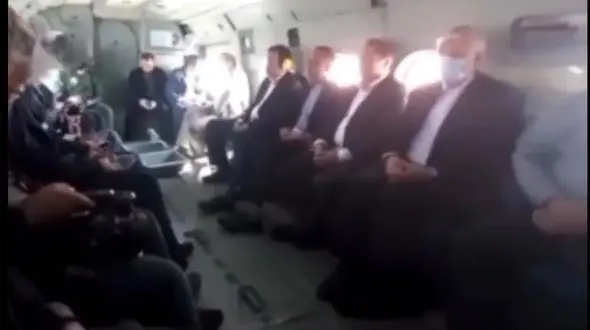 اولین فیلم از داخل کابین هلیکوپتر حامل وزیر ورزش قبل از سقوط