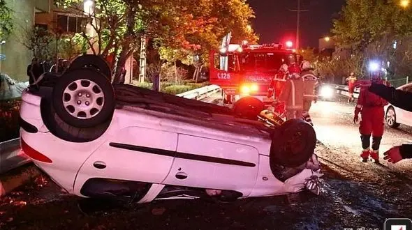 عجیب ترین تصادف در بزرگراه کردستان تهران + تصاویر 