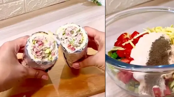 ساندویچ کالباس خوشمزه درست کن + فیلم