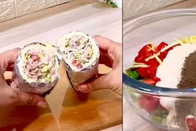 ساندویچ کالباس خوشمزه درست کن + فیلم