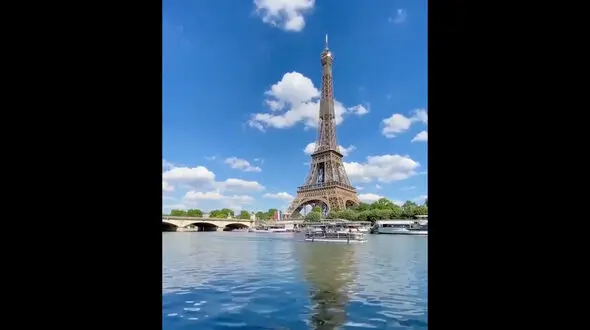 ببینید / قشنگی برج ایفل در دل رودخانه + فیلم