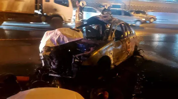 تصادف آتشین در تهران / دو پسر جوان زنده زنده در آتش سوختند + عکس و جزئیات