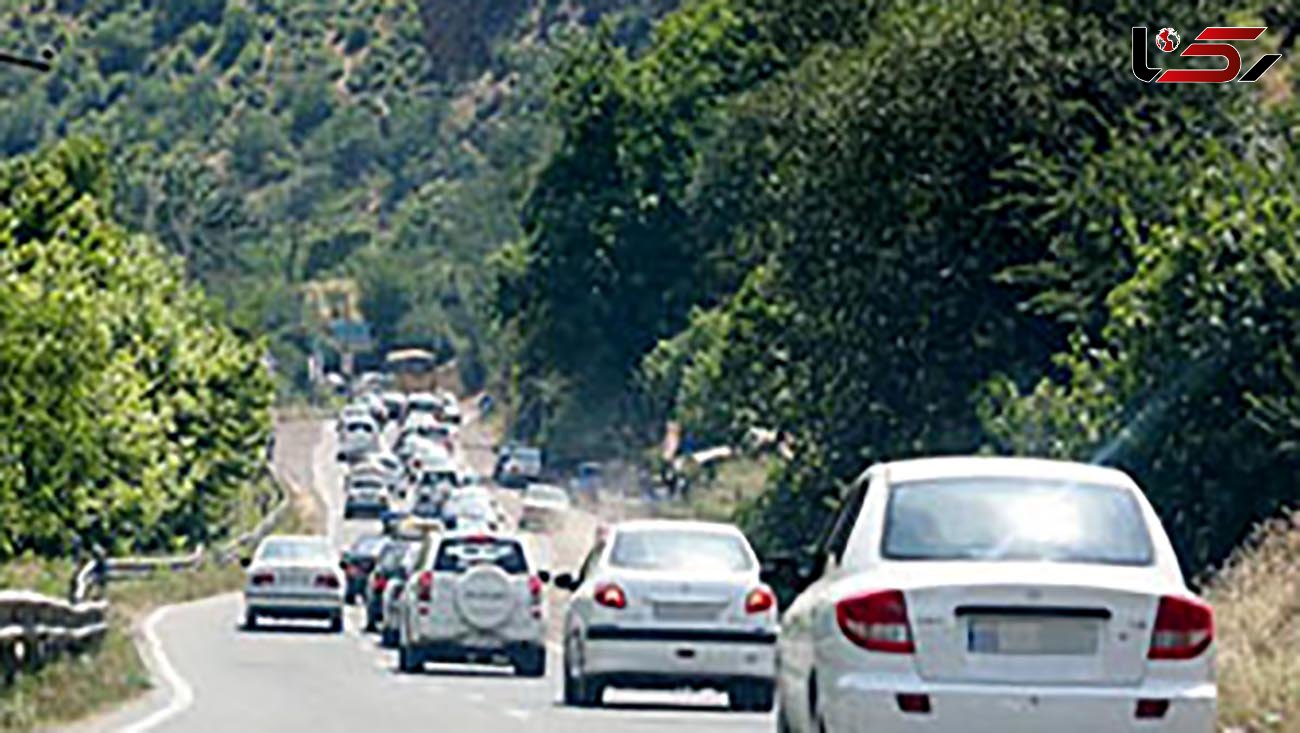 ترافیک در  جاده چالوس و هراز / باران در اردبیل، گلستان و مازندران 