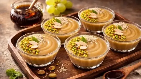 فیلم طرز تهیه دسر سنتی و خوشمزه با شیره انگور برای افطار