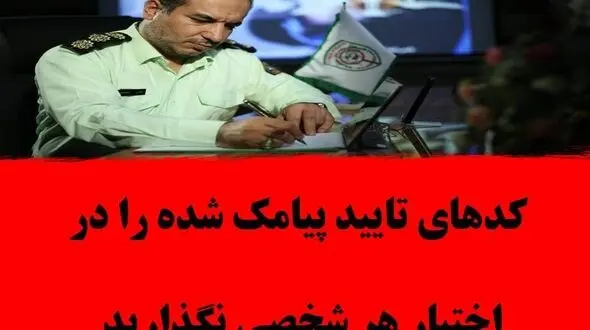 کد های تایید پیامک شده را در اختیار هر شخصی نگذاربد