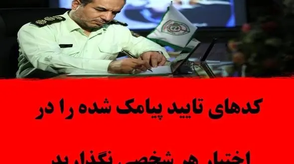 کد های تایید پیامک شده را در اختیار هر شخصی نگذاربد