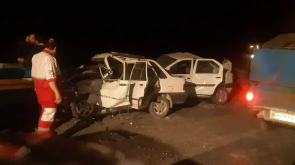  ۳ مصدوم و ۲ جان‌باخته در تصادف ال ۹۰ و پراید 