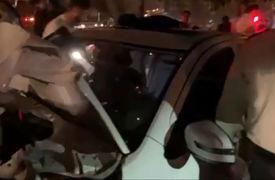 فیلم تصادف شدید خودروی شاهین با گاردریل در شیخ فضل الله + عکس 