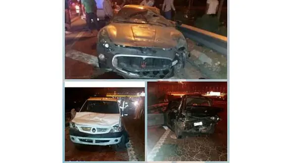 تصادف وحشتناک خودرو مازراتی میلیاردی با ال 90 در تهران! +عکس