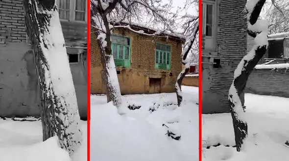 خانه‌ای رویایی در برف خوانسار