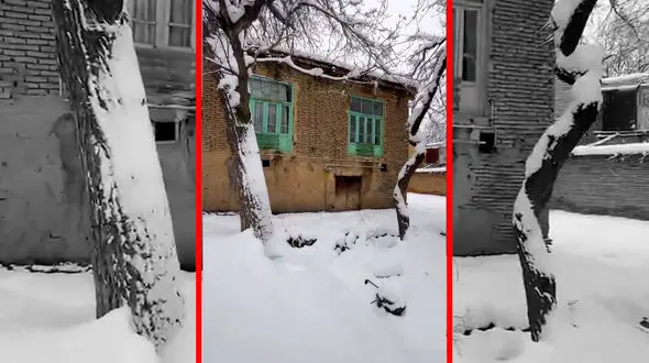 خانه‌ای رویایی در برف خوانسار