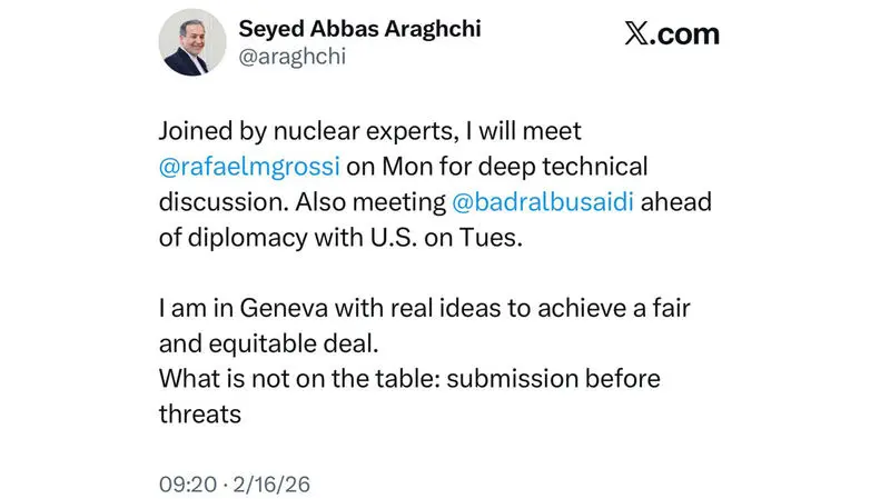 توییت دستور کار عراقچی در مذاکرات با آمریکا