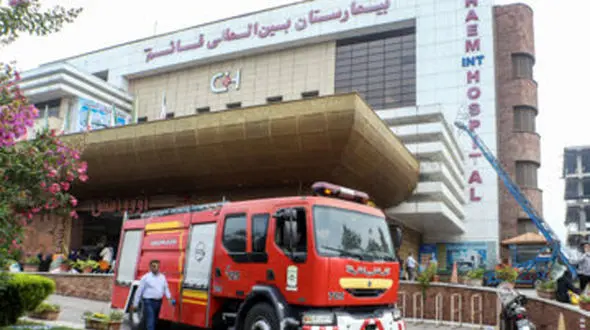 آتش سوزی بزرگ در بیمارستان قائم رشت + جزئیات