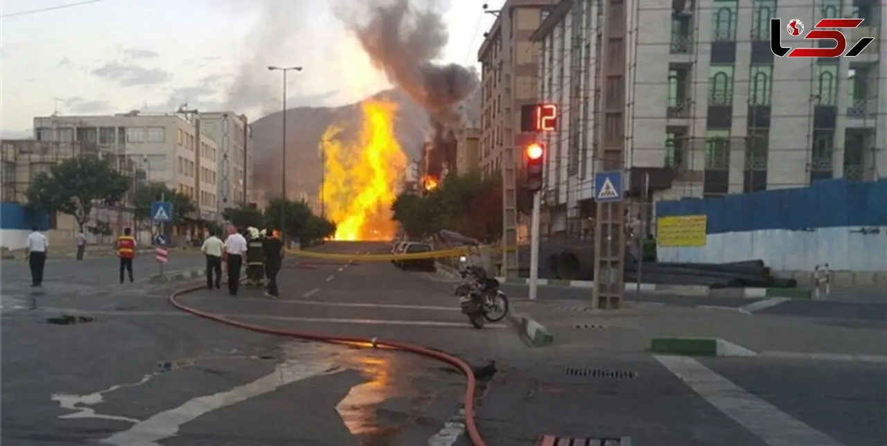 وسط خیابان فرو نشست و ناگهان همه جا آتش گرفت / در فردیس رخ داد + عکس