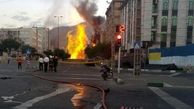 وسط خیابان فرو نشست و ناگهان همه جا آتش گرفت / در فردیس رخ داد + عکس
