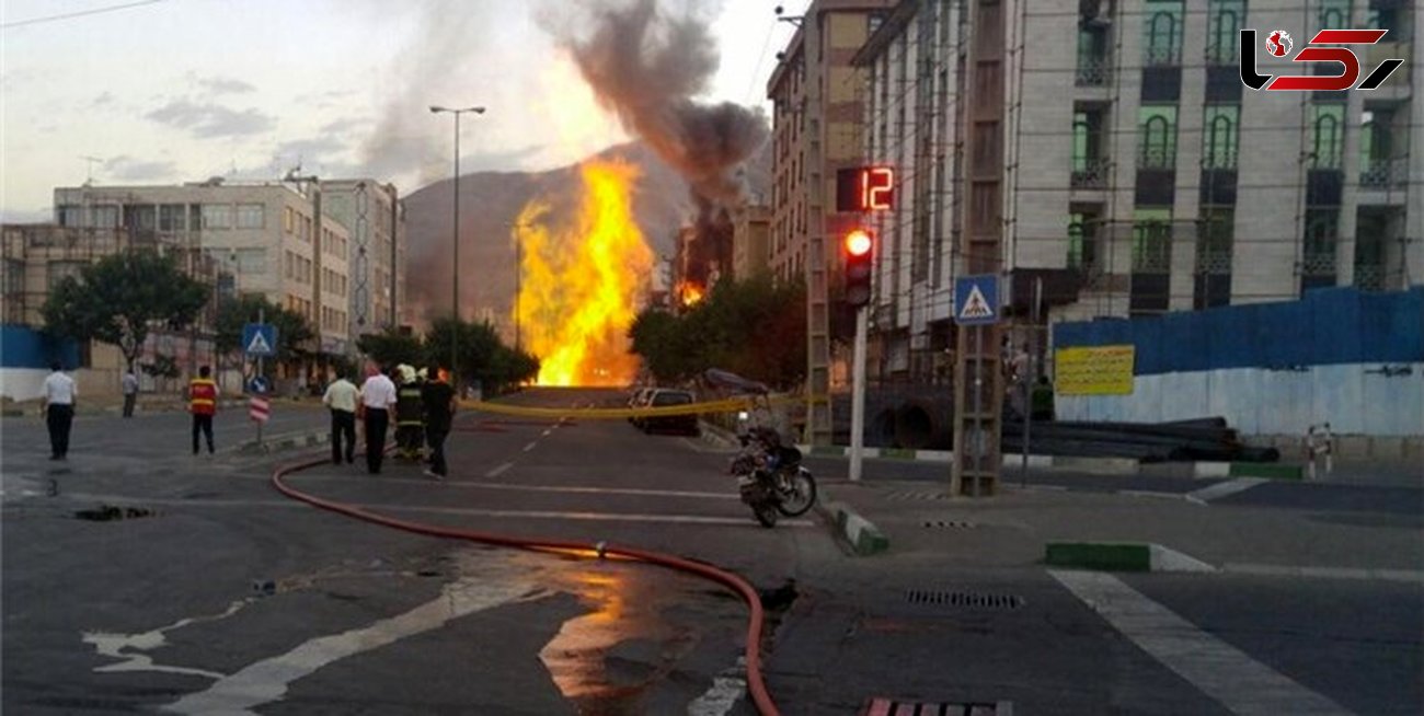 وسط خیابان فرو نشست و ناگهان همه جا آتش گرفت / در فردیس رخ داد + عکس