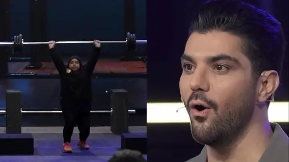 فیلم حماسه دختر 11 ساله ایرانی در وزنه برداری و  مبهوت شدن سینا مهراد و هادی چوپان  /  خانم گرگ پارسی لقب برازندشه