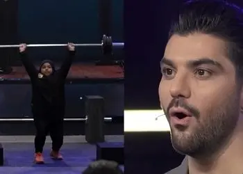 فیلم حماسه دختر 11 ساله ایرانی در وزنه برداری و  مبهوت شدن سینا مهراد و هادی چوپان  /  خانم گرگ پارسی لقب برازندشه