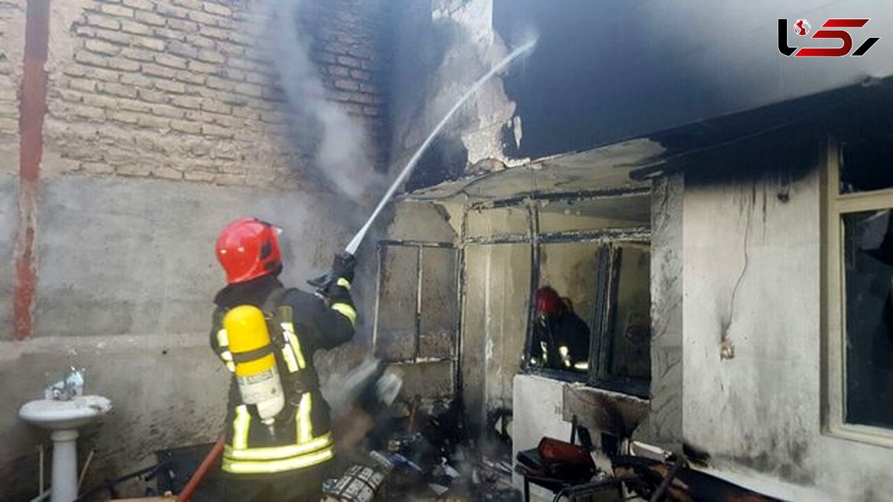 آتش سوزی یک خانه  در محله پشت بازار خرم‌آباد 
