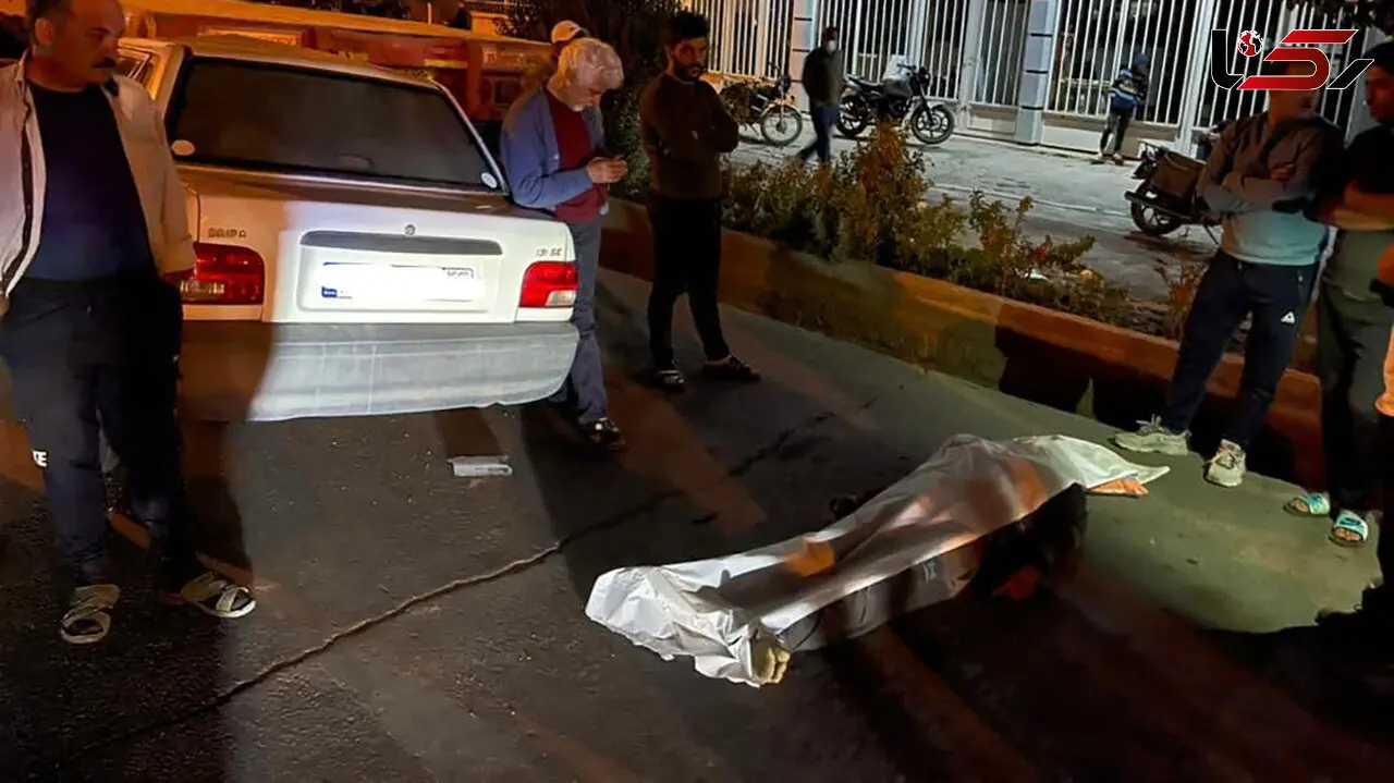 مرد همدانی زیر چرخ های پراید له شد + عکس جنازه