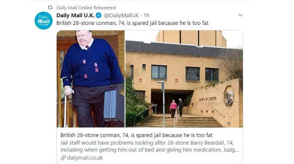 آزادی عجیب یک زندانی به خاطر چاقی زیاد / او در زندان همه را عاصی کرده بود + عکس