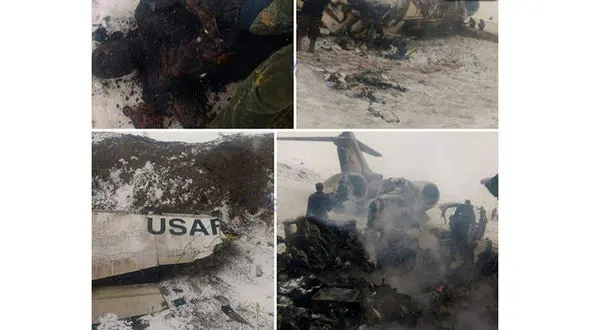 اجساد هواپیمای سقوط کرده آمریکایی در افغانستان (+۱۶)
