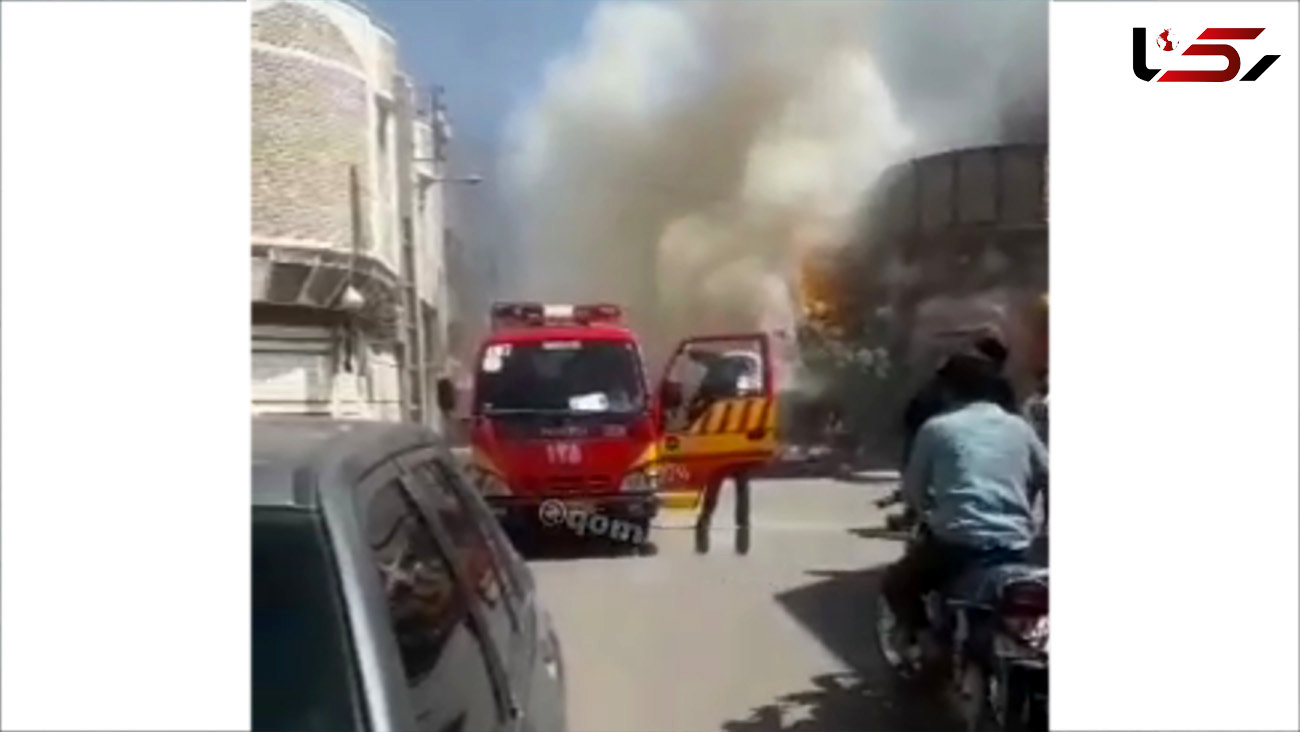 فیلم آتش سوزی یک خودرو در قم