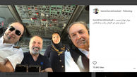 سلفی حمید فرخ نژاد با خلبان های پرواز تهران- بمبئی