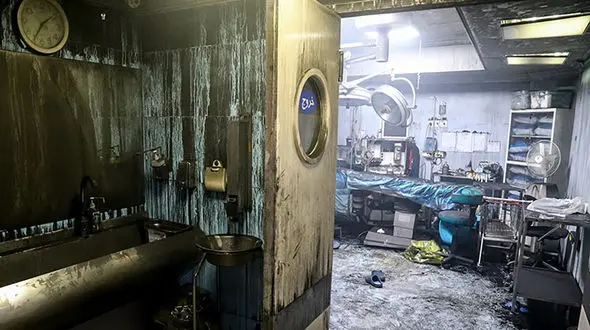 معرفی مقصران آتش‌سوزی کلینیک سینا اطهر  در تجریش