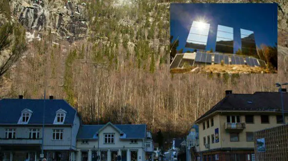 شهری که نور خورشید را با آینه به شهر می‌تاباند