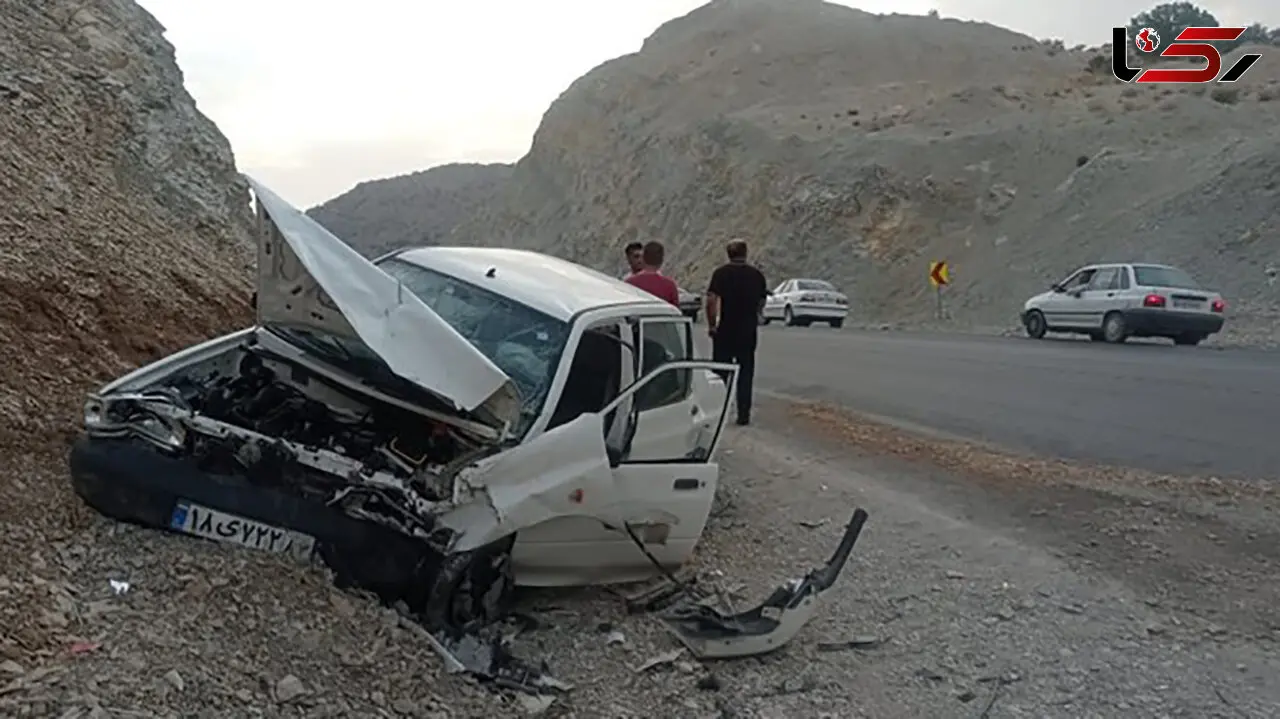 عکس پراید خرد شده در جاده / 3 نفر در آن جان باختند