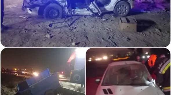 تصادف وحشتناک پژو و نیسان/ راننده محبوس شد!
