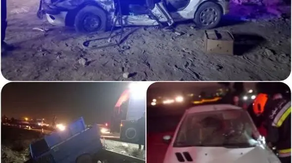 تصادف وحشتناک پژو و نیسان/ راننده محبوس شد!