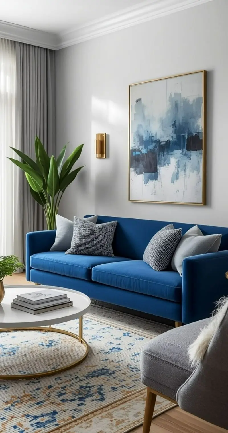 ست رنگ آبی با طوسی