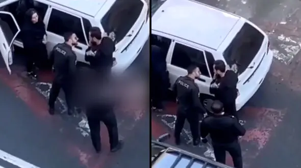 جنجال فیلم برخورد فیزیکی پلیس با مزاحم یک زن ! / چرا مجرم راکتک زد و بعد رهایش کرد ؟! + قانون چه می گوید !