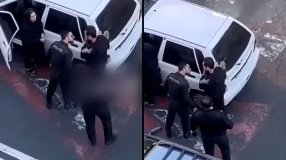 جنجال فیلم برخورد فیزیکی پلیس با مزاحم یک زن ! / چرا مجرم راکتک زد و بعد رهایش کرد ؟! + قانون چه می گوید !