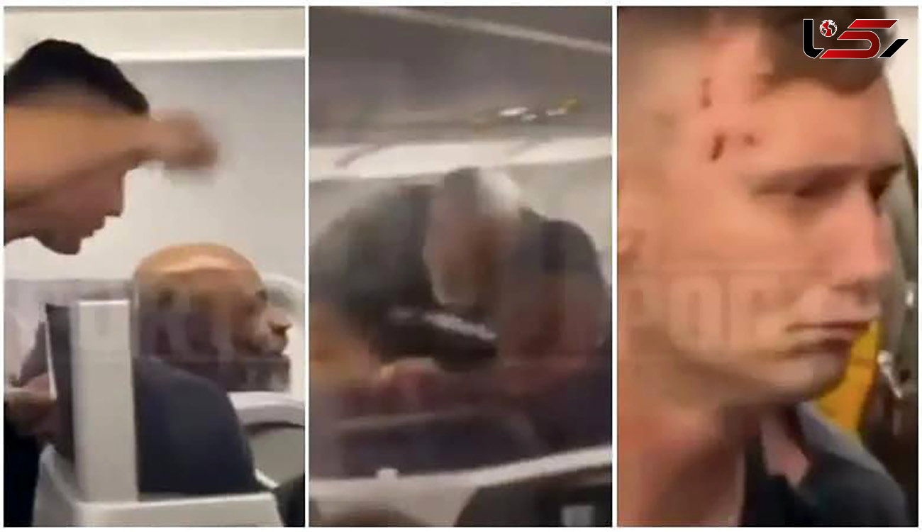 فیلم درگیری قهرمان بوکس جهان با جوان مزاحم در هواپیما! / گوشمالی عجیب +  عکس