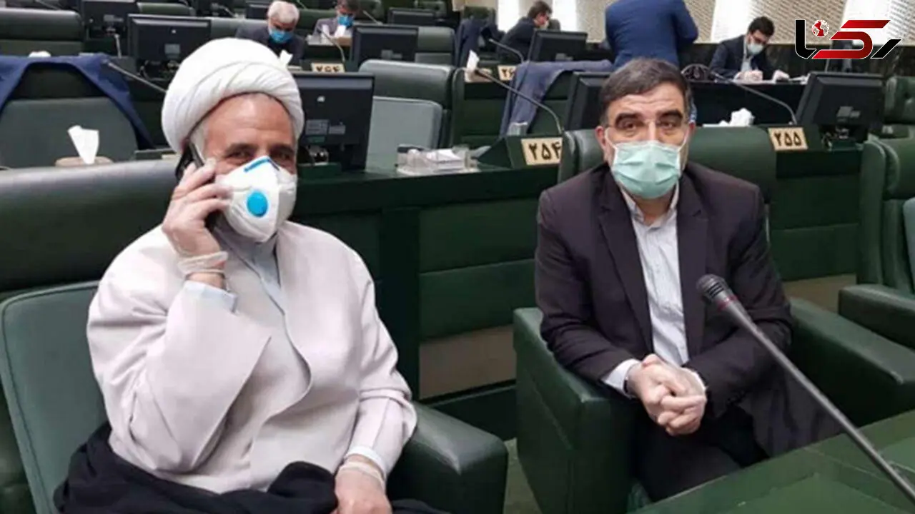 نماینده بهبود یافته از کرونا در صحن مجلس با ماسک و دستکش آمد+ عکس