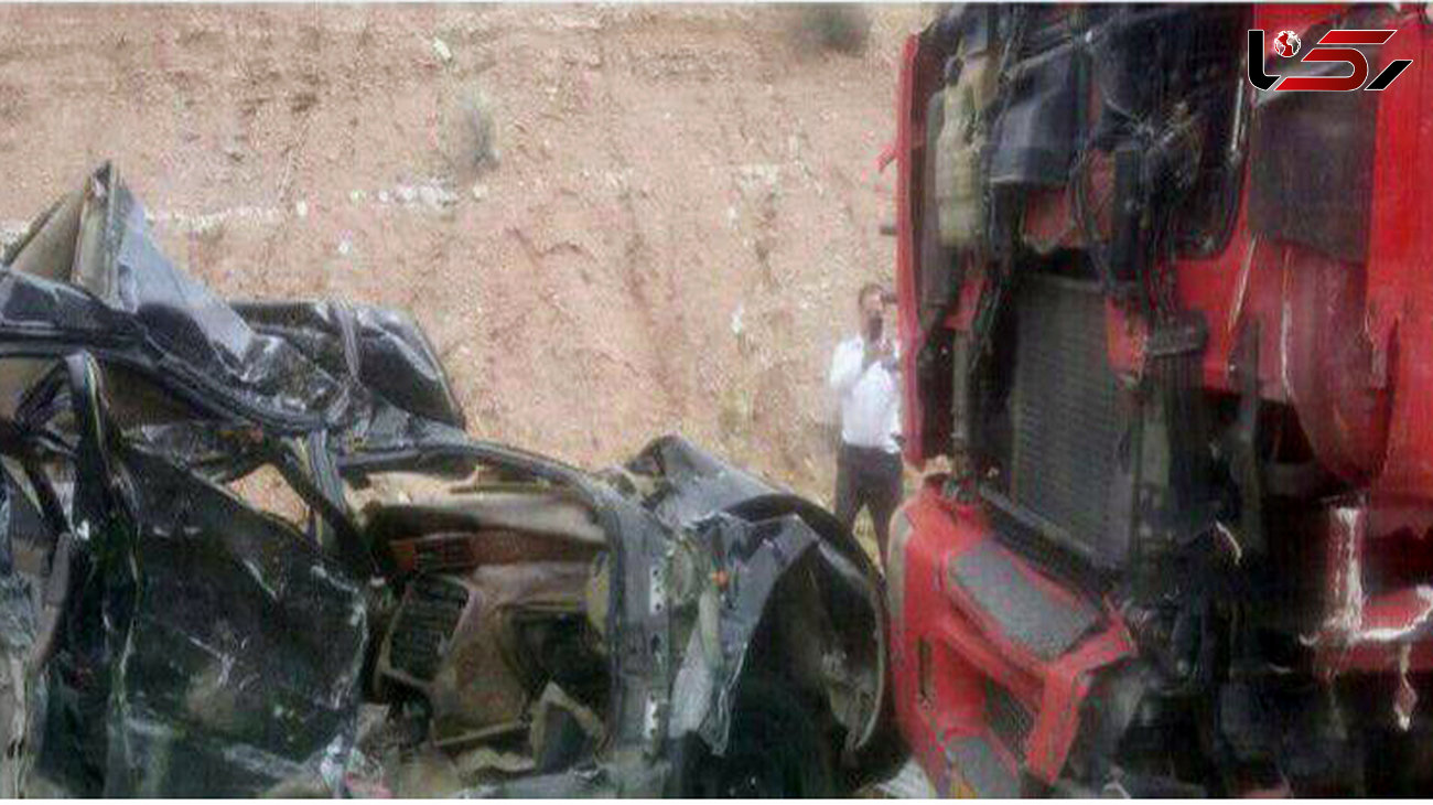 تصادف مرگبار سمند با کامیون / راننده سمند در دم جان باخت +عکس