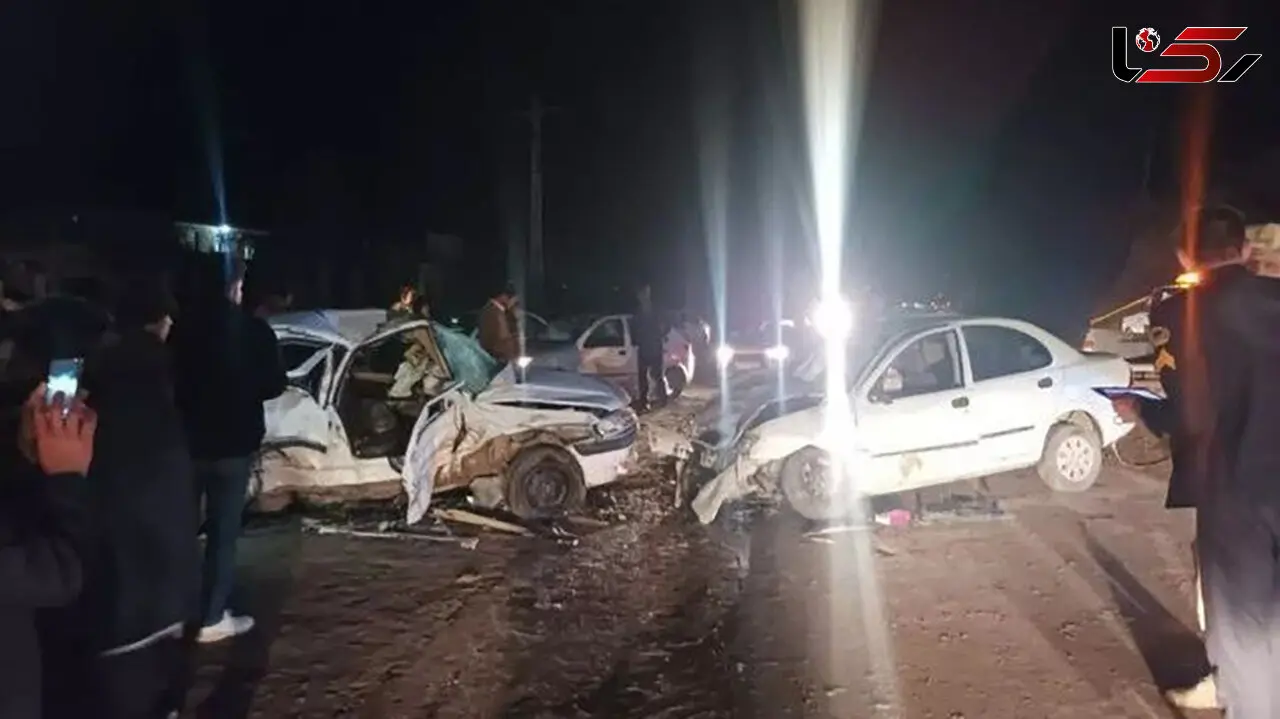 تصادف مرگبار 2 تیبا با پژو با 6 کشته و زخمی