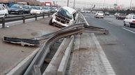 8 عکس از تصادف خودروها با گاردریل های بزرگراه آزادگان