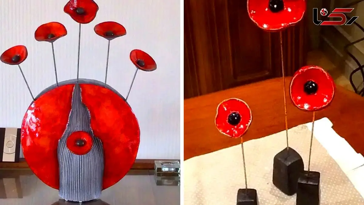 مدل‌ های شیک دکوری گل لاله سرامیکی قرمز؛ زیبایی و گیرایی در یک نگاه