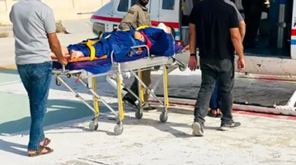 شکستگی مهره کمر نوجوان 15 ساله در تصادف / بالگرد اورژانس به پرواز درآمد