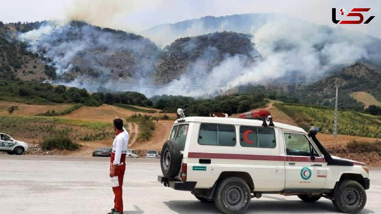 مصدومیت 5 نیروی امدادگر در آتش سوزی جنگل ها در گلستان
