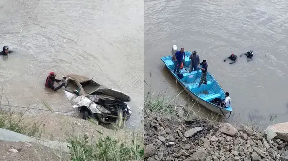 نجات معجزه آسای یک زوج پس از سقوط 206 به سد کرج + عکس و فیلم