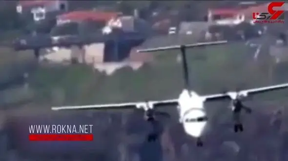 لحظه فرود دشوار و عجیب هواپیما در فرودگاه رونالدو + فیلم